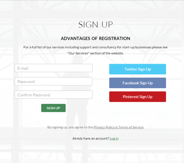 Sign Up Page