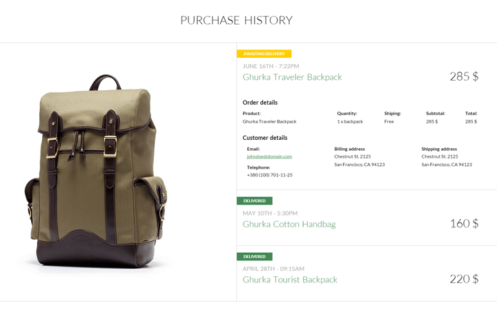 Purchase History